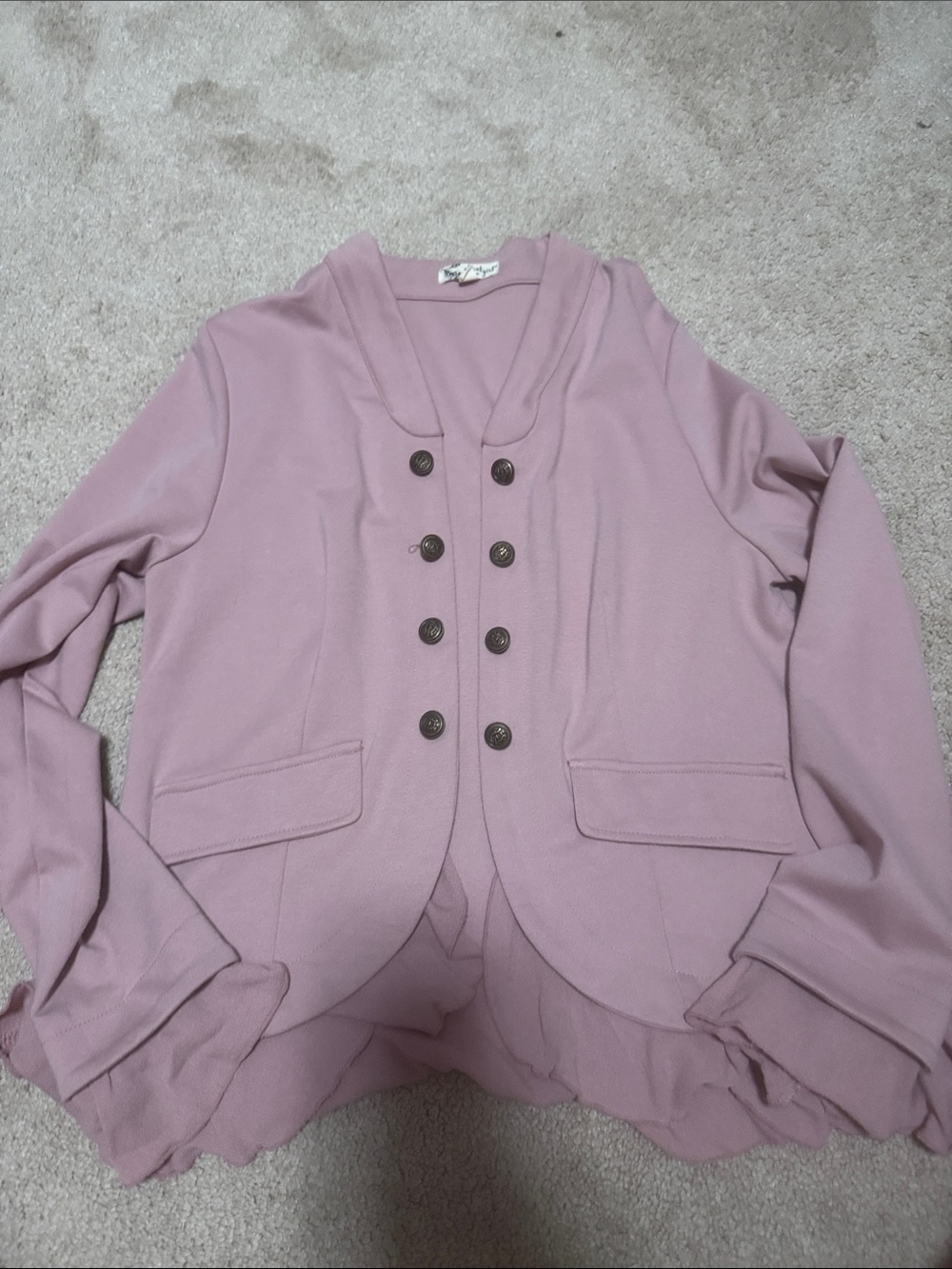 About A Girl Dusty Mauve Double-Breasted Blazer Jacket